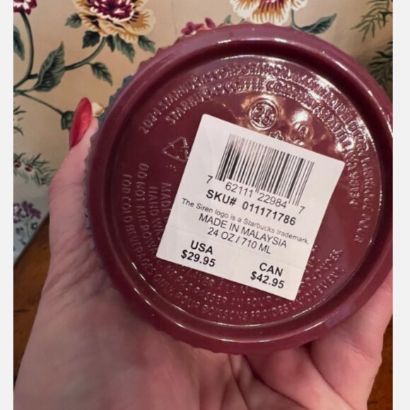 🍁 NWT Starbucks 2025 Fall Floral Studded Venti 24oz Cold Cup Tumbler - Picture 3 of 6